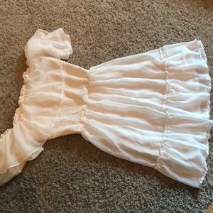 White, off the shoulder, flowy dress